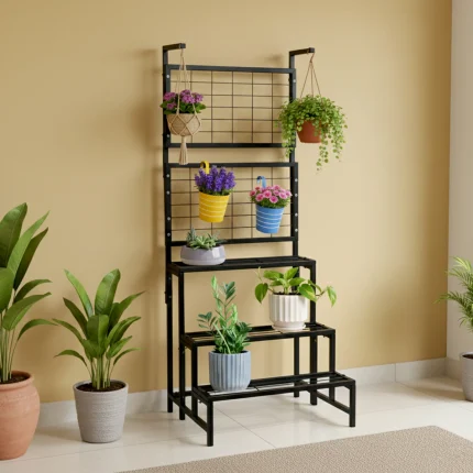 ATLAS Multi-Level Plant Display Stand (Black)