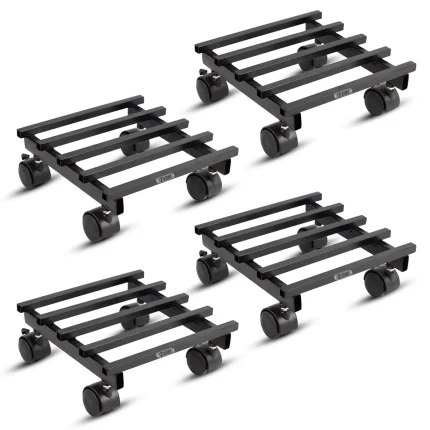 Urban Plant Square Caddy with Wheel Rolling Plant Stand (Set of 4)